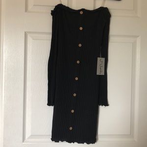 Off shoulder long sleeve dress